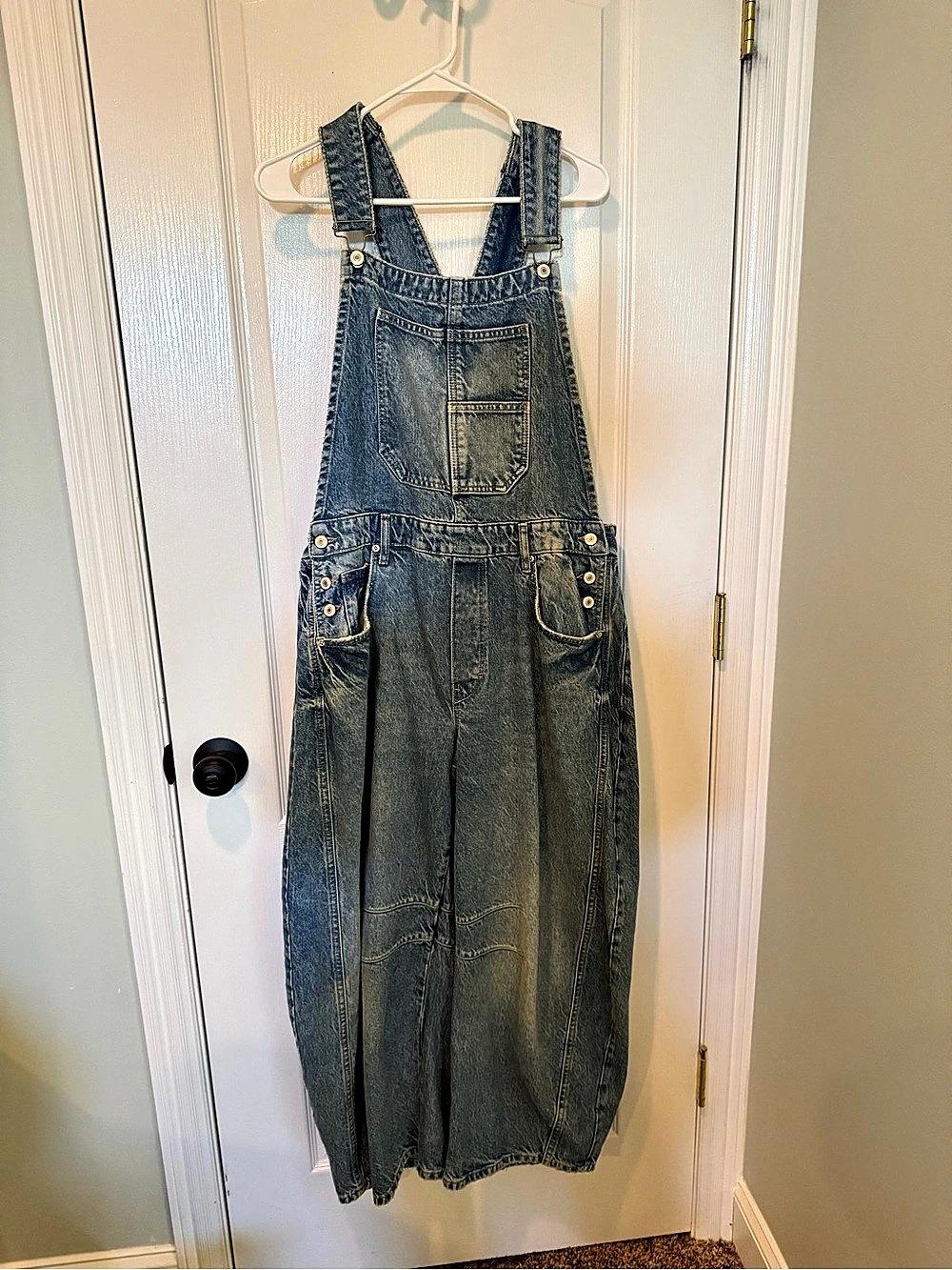 We The Free Ziggy Denim Overalls Blue Large